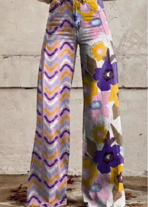 Clementine - Boho Floral Trousers Festival Comfort