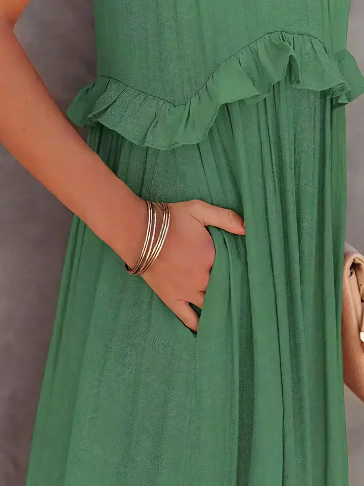 Thea - Maxi Ruffle Halter Dress (Limited Stock Available)