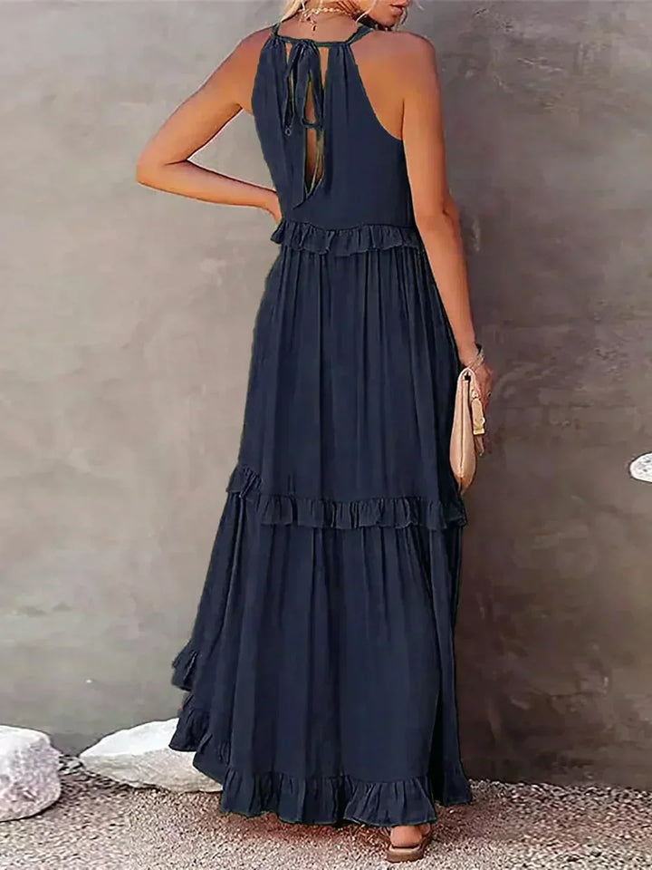 Thea - Maxi Ruffle Halter Dress (Limited Stock Available)