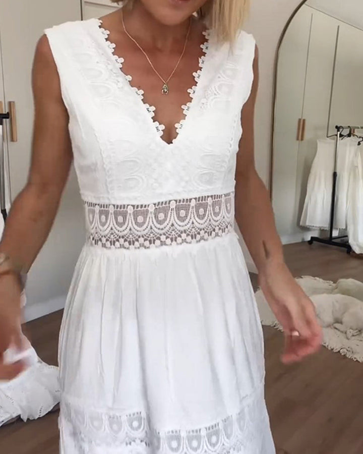 Clara - V-Neck Lace Dress (Limited Stock Available)