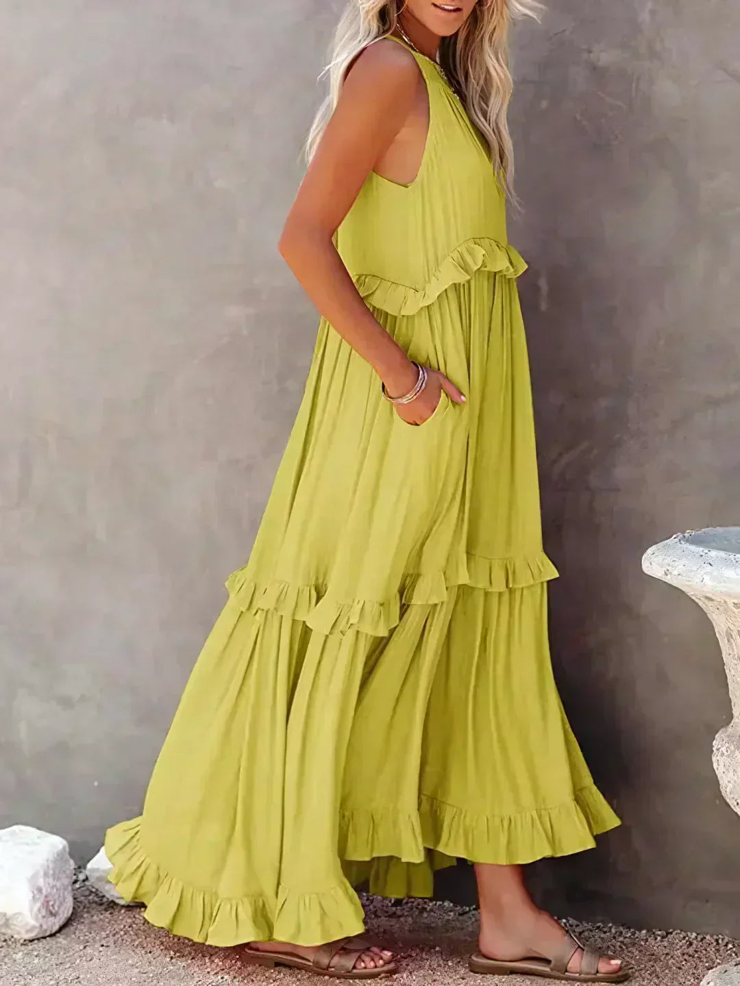 Thea - Maxi Ruffle Halter Dress (Limited Stock Available)
