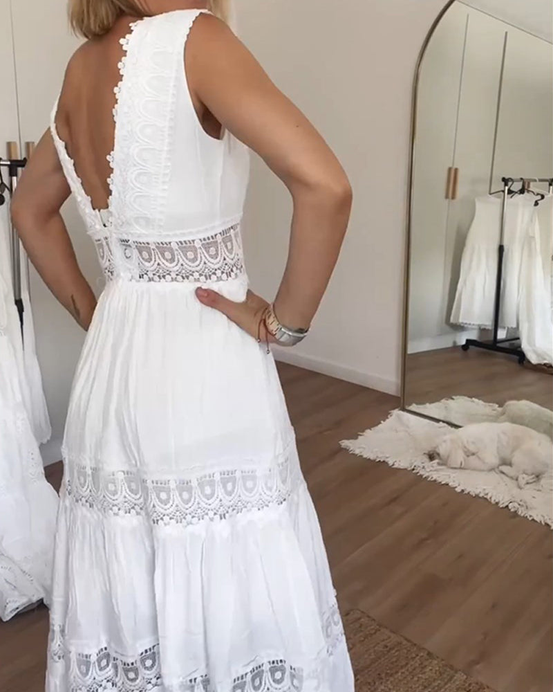Clara - V-Neck Lace Dress (Limited Stock Available)