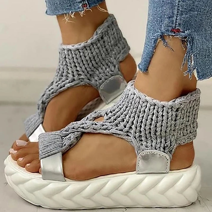 Charlotte - Wedge Sandals With Bow