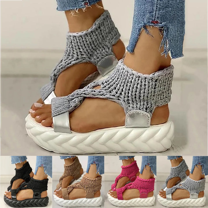 Charlotte - Wedge Sandals With Bow