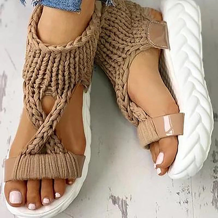 Charlotte - Wedge Sandals With Bow
