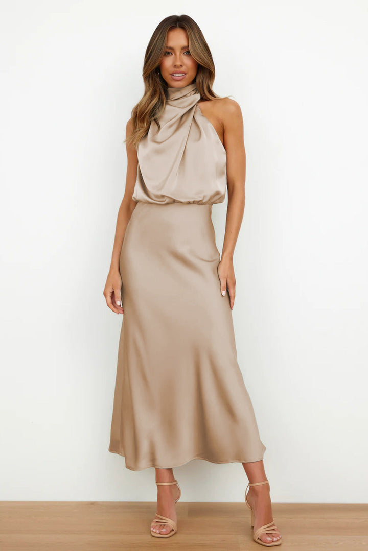 Tabitha - Halter Neck Long Dress