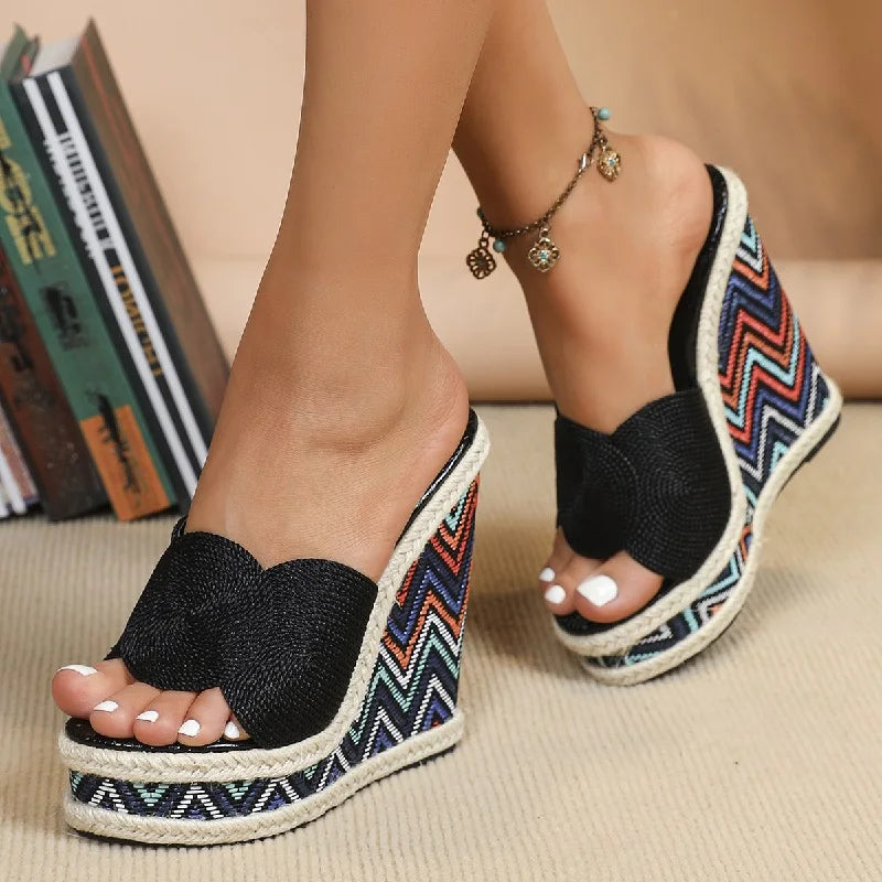 Poppy – Woven Wedge Sandals