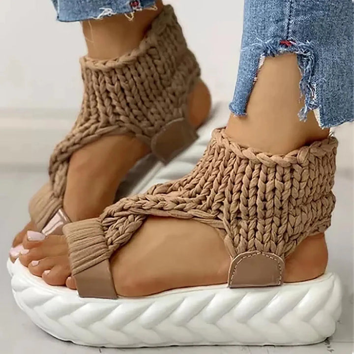 Charlotte - Wedge Sandals With Bow