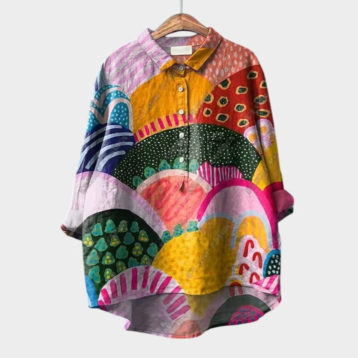Philippa - Bright Floral Blouse with a Graceful Fit