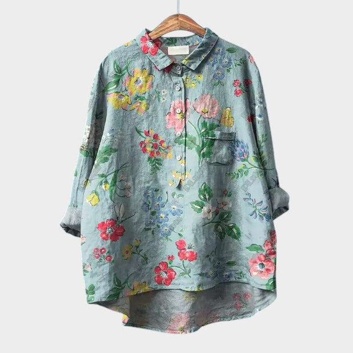 Philippa - Bright Floral Blouse with a Graceful Fit