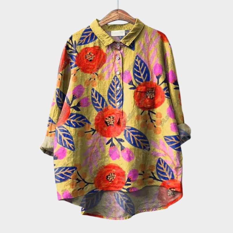 Philippa - Bright Floral Blouse with a Graceful Fit