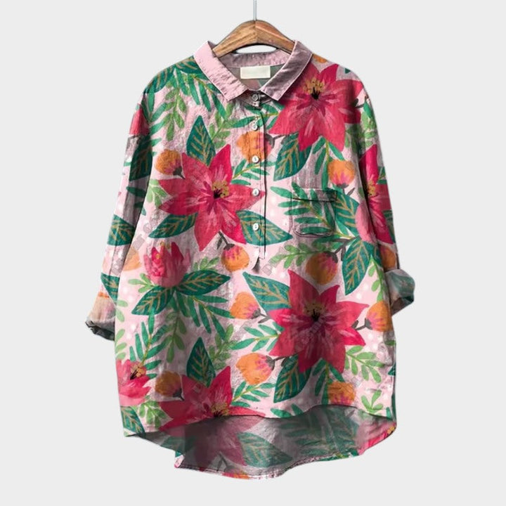 Philippa - Bright Floral Blouse with a Graceful Fit