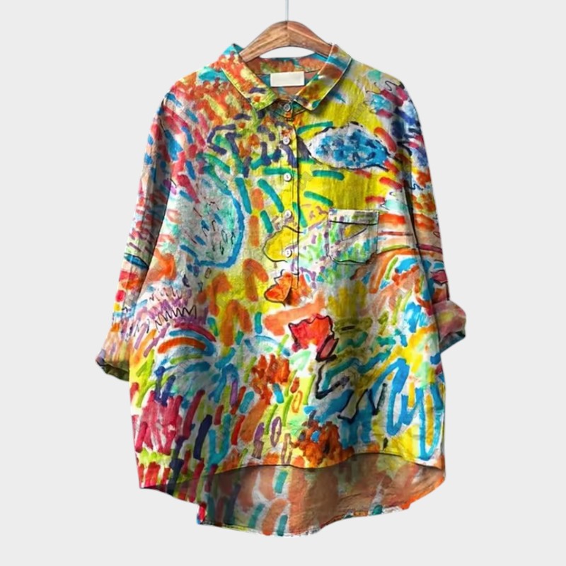 Philippa - Bright Floral Blouse with a Graceful Fit