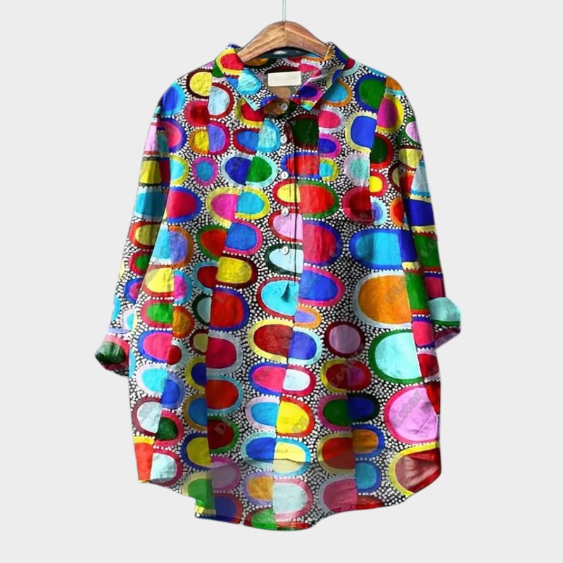 Philippa - Bright Floral Blouse with a Graceful Fit