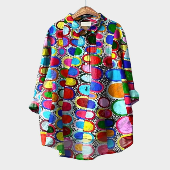Philippa - Bright Floral Blouse with a Graceful Fit