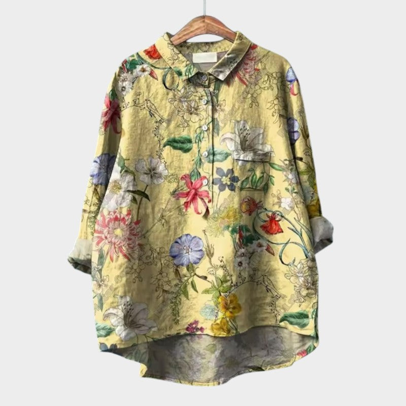 Philippa - Bright Floral Blouse with a Graceful Fit