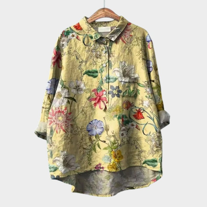 Philippa - Bright Floral Blouse with a Graceful Fit