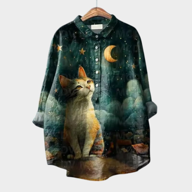 Anne - Playful Watercolour Cats in a Relaxed Fit