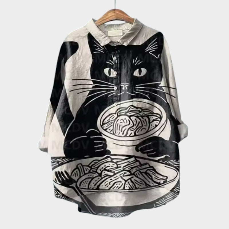 Anne - Playful Watercolour Cats in a Relaxed Fit