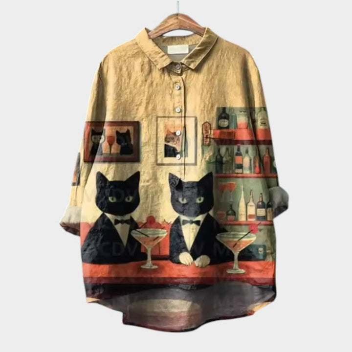 Anne - Playful Watercolour Cats in a Relaxed Fit