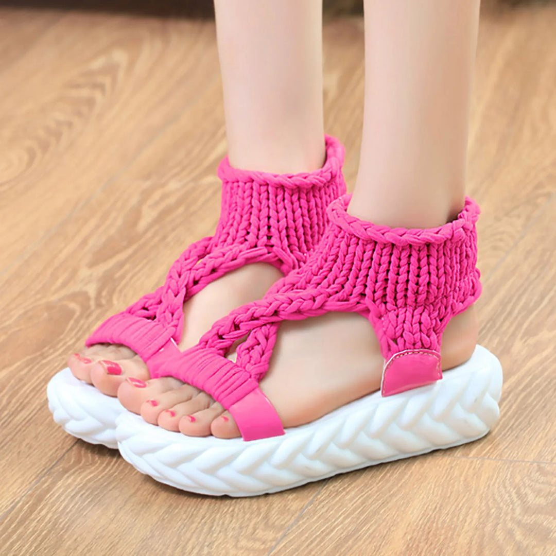 Charlotte - Wedge Sandals With Bow