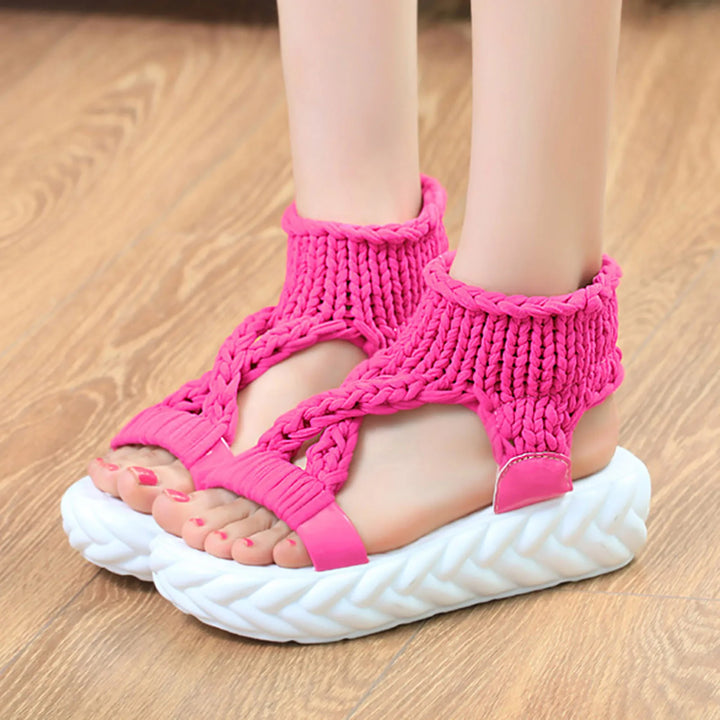 Charlotte - Wedge Sandals With Bow