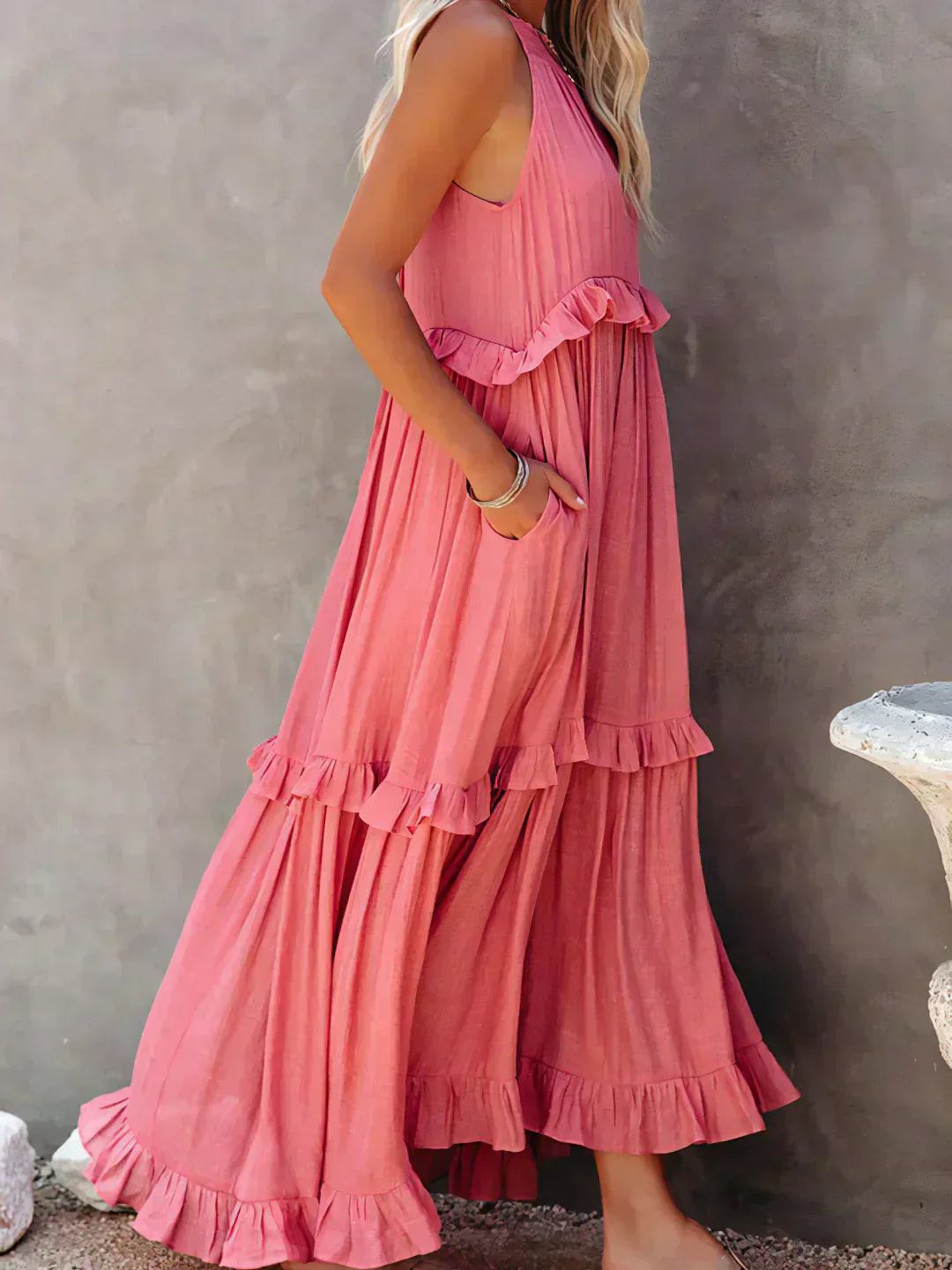 Thea - Maxi Ruffle Halter Dress (Limited Stock Available)