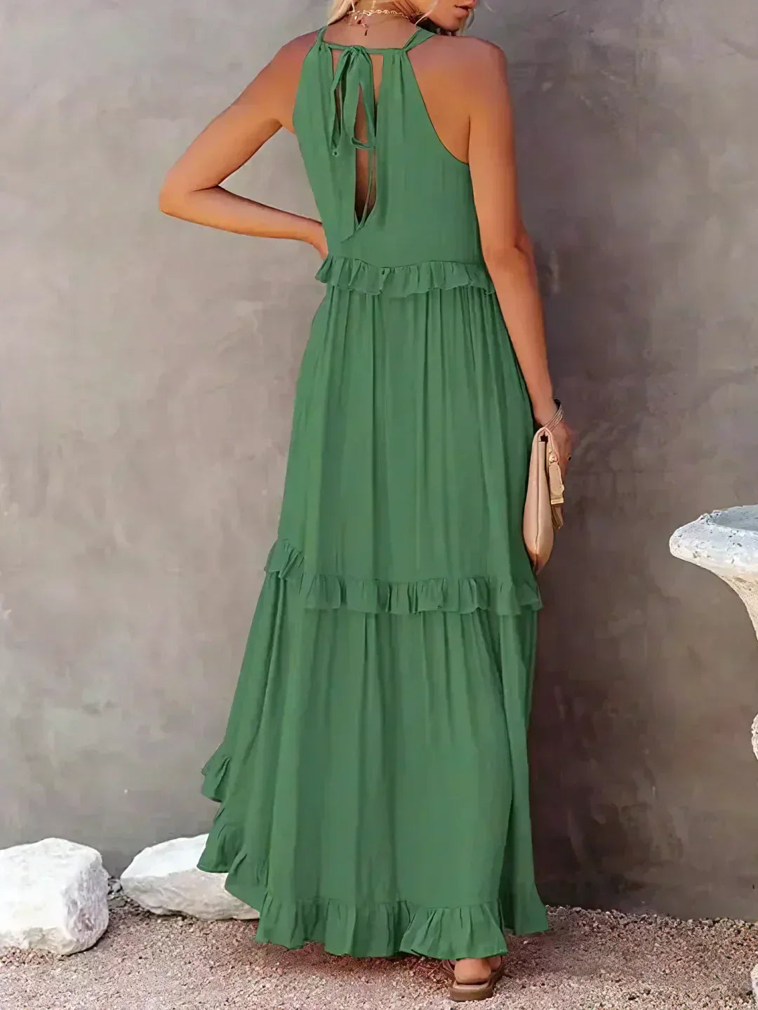 Thea - Maxi Ruffle Halter Dress (Limited Stock Available)