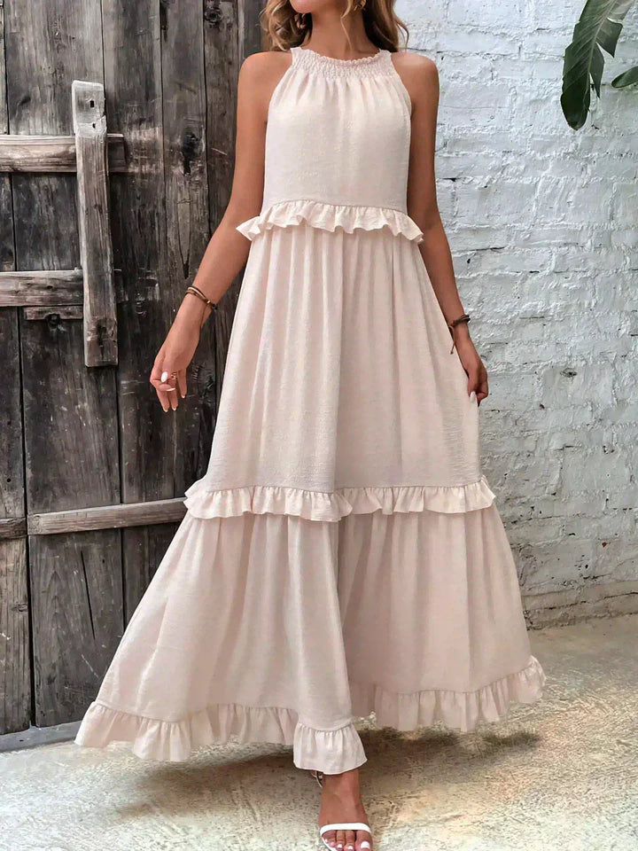 Thea - Maxi Ruffle Halter Dress (Limited Stock Available)