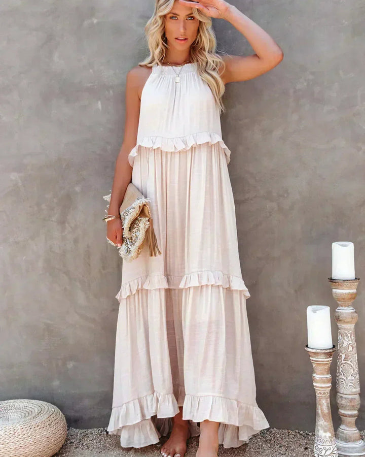 Thea - Maxi Ruffle Halter Dress (Limited Stock Available)