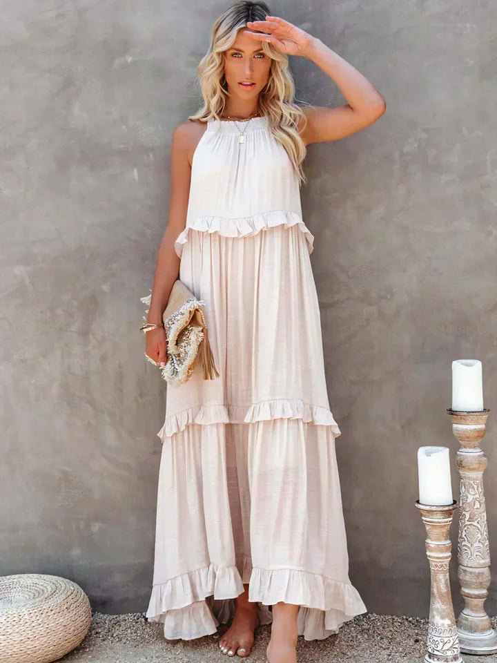 Thea - Maxi Ruffle Halter Dress (Limited Stock Available)